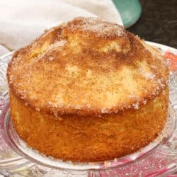 a single French Breakfast Puff on a white plate.