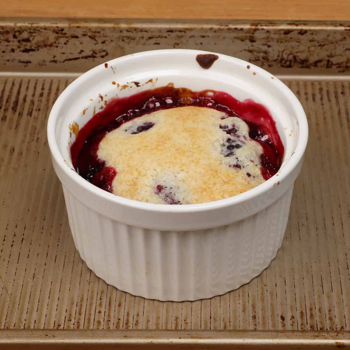 a single serving blackberry cobbler.