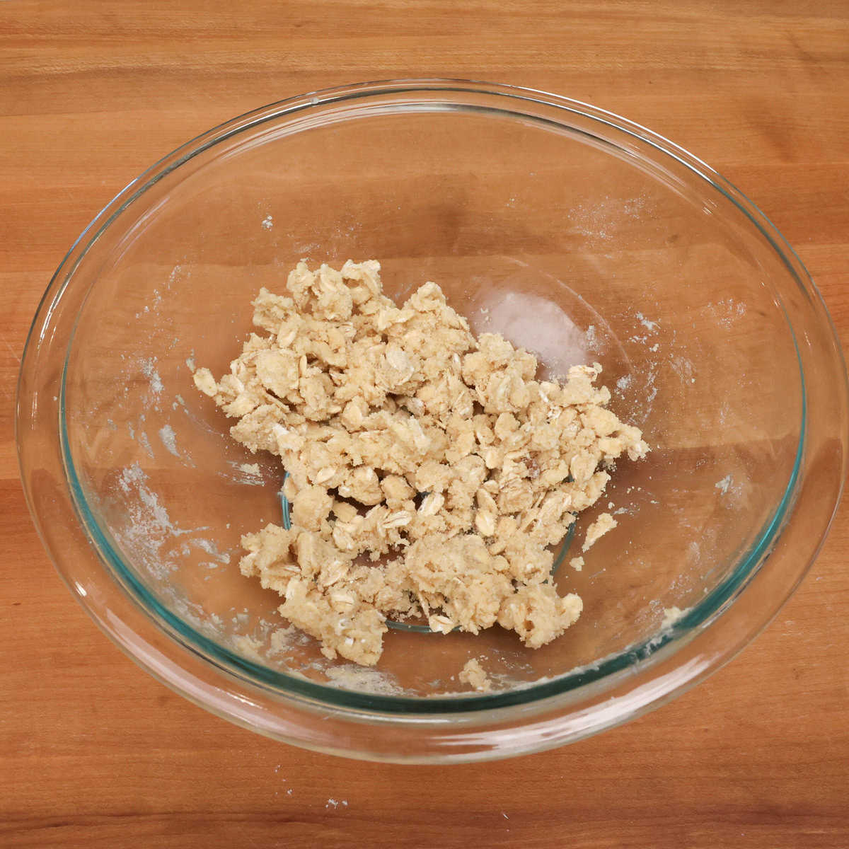 crisp ingredients in a mixing bowl.