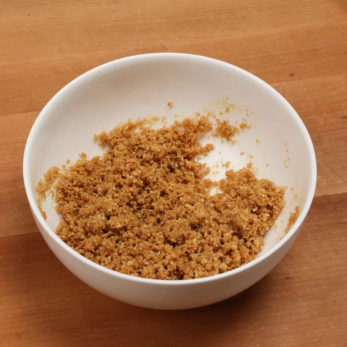 graham cracker crumbs in a bowl.