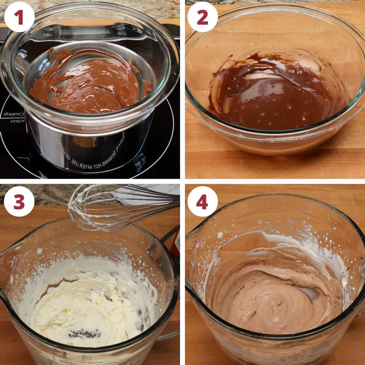 photos showing how to make homemade chocolate ice cream.