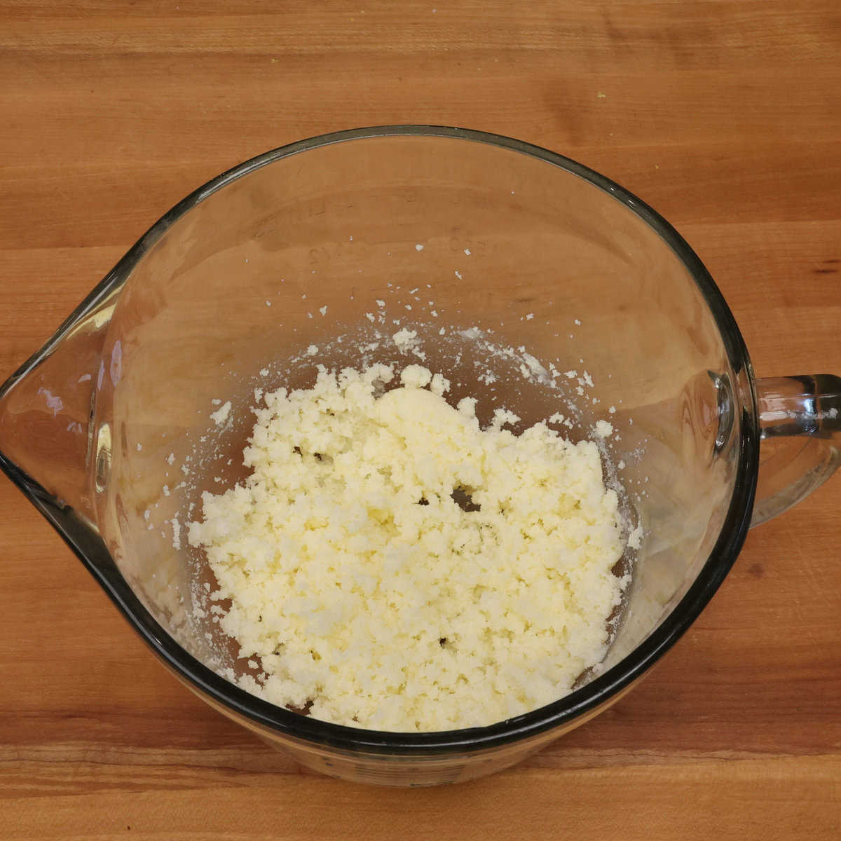 butter and sugar in a mixing bowl.