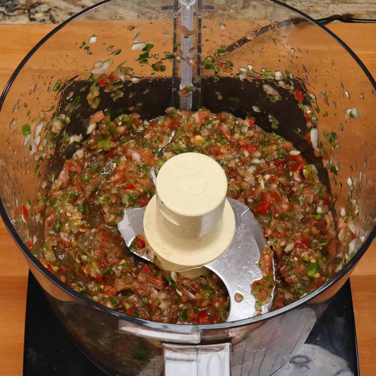 fresh salsa in a food processor.