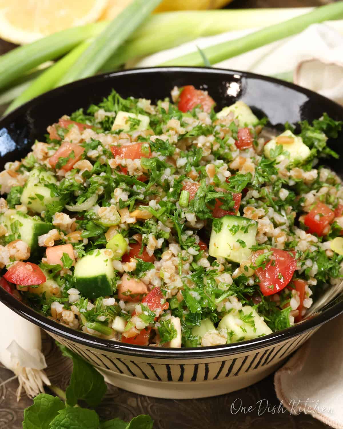 a small bowl of tabbouleh.