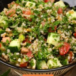 a bowl of tabbouleh.