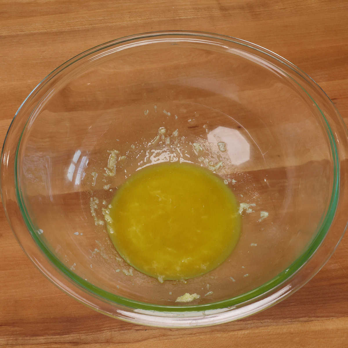 tabbouleh dressing in a mixing bowl.