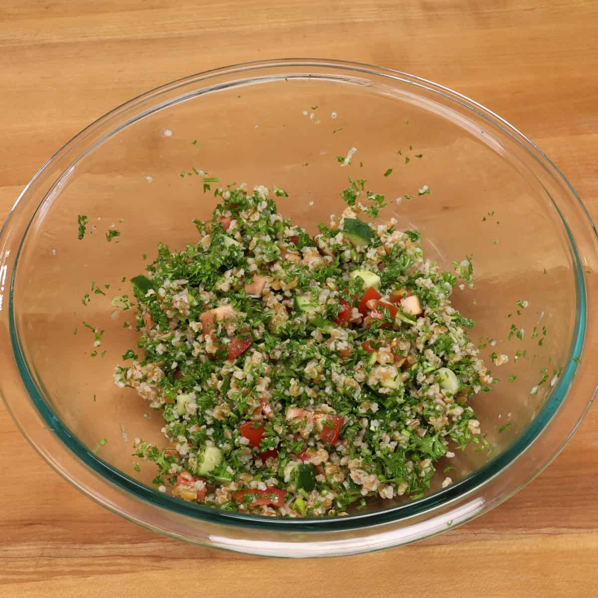 tabbouleh in a large bowl.