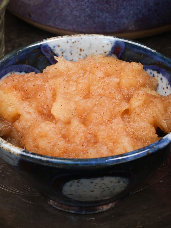 a small bowl of applesauce.