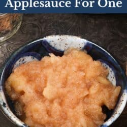 applesauce in a blue bowl.