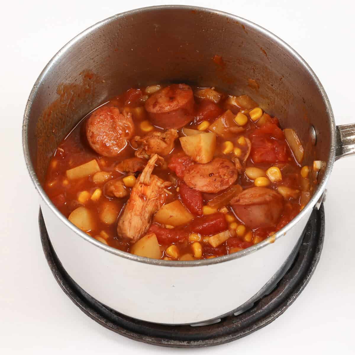 brunswick stew in a pot.