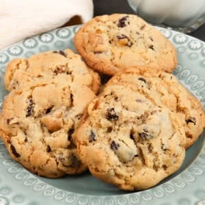 a plate filled with old fashioned hermit cookies.