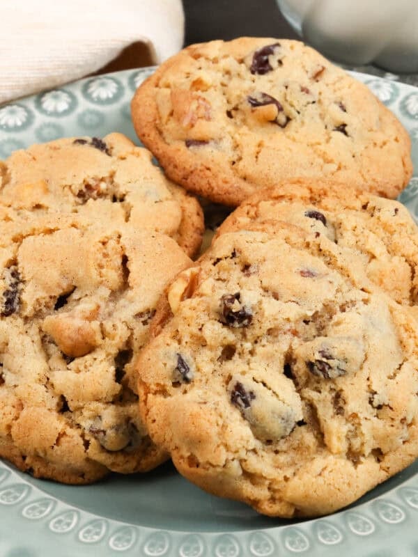 a plate filled with old fashioned hermit cookies.