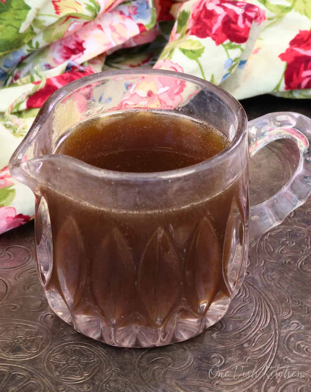 a jar of homemade pancake syrup.