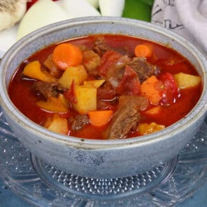 a bowl of hungarian goulash.