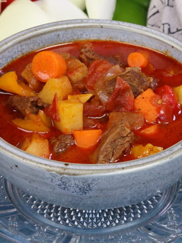 a bowl of hungarian goulash.