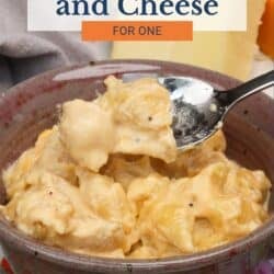 a bowl of mac and cheese.