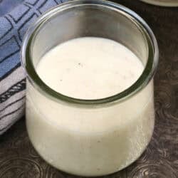a small jar of bechamel sauce.