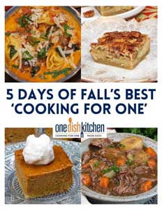 promotional image for 5 Days for Fall's Best Cooking for One recipes.