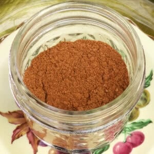 a small jar of homemade pumpkin pie spice.