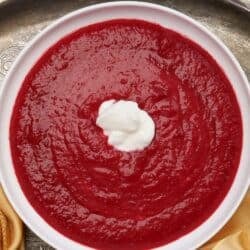 a bowl of borscht.
