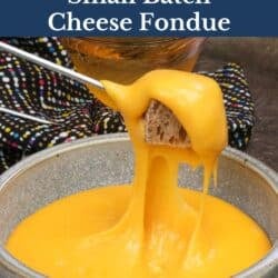 a small batch of cheese fondue with bread.