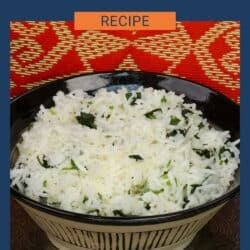 a bowl of cilantro lime rice.