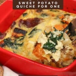 a single serving crustless sweet potato quiche.