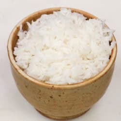 a single serving of basmati rice in a bowl.