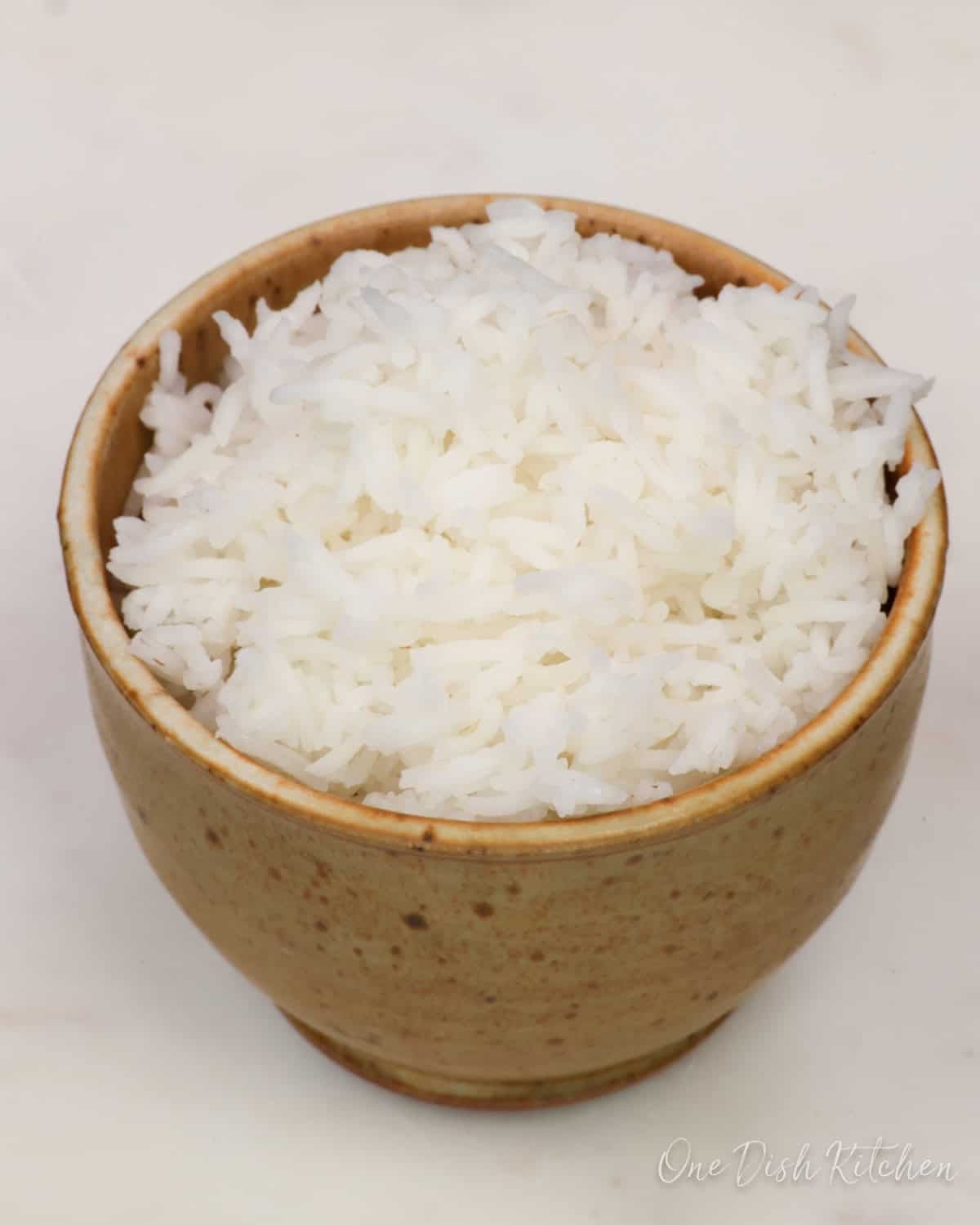 a single serving of basmati rice in a bowl.